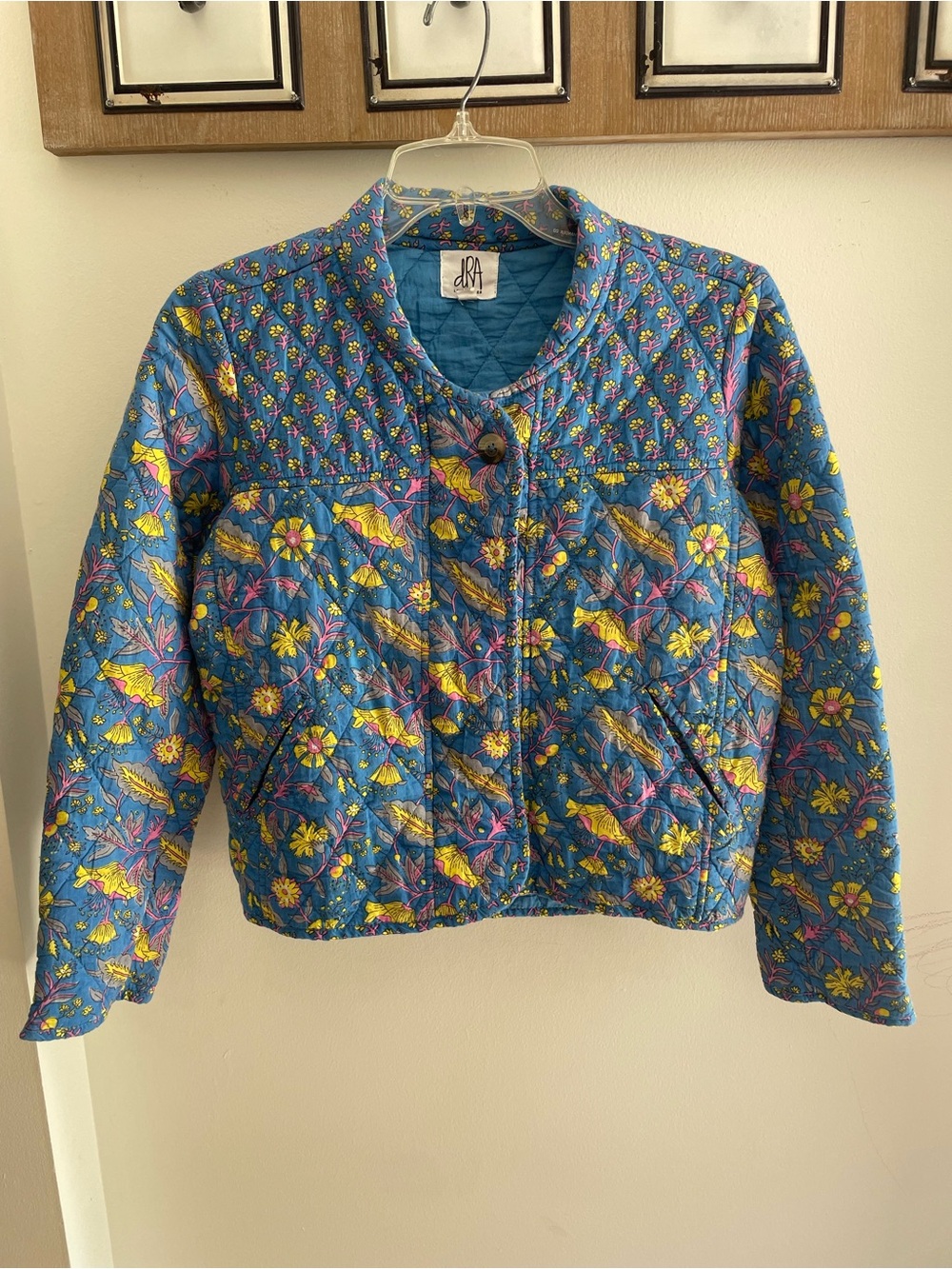dRA Blue Quilted Floral Jacket